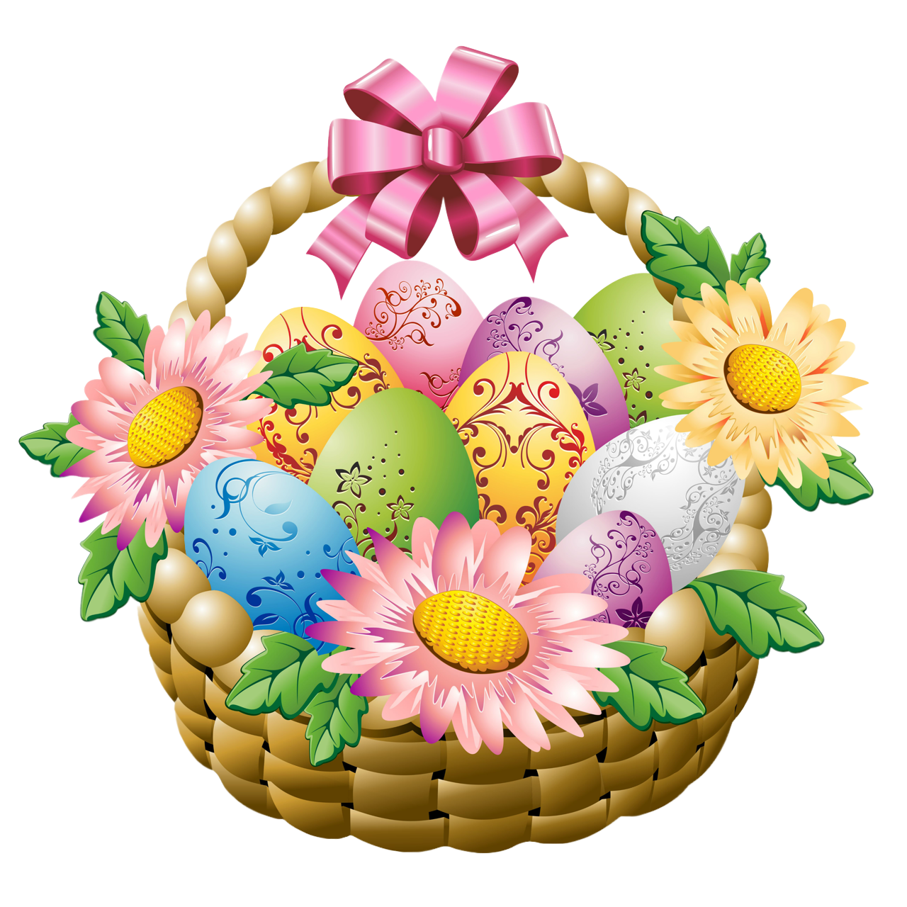 1280x1280 Gift Clipart Flower Basket