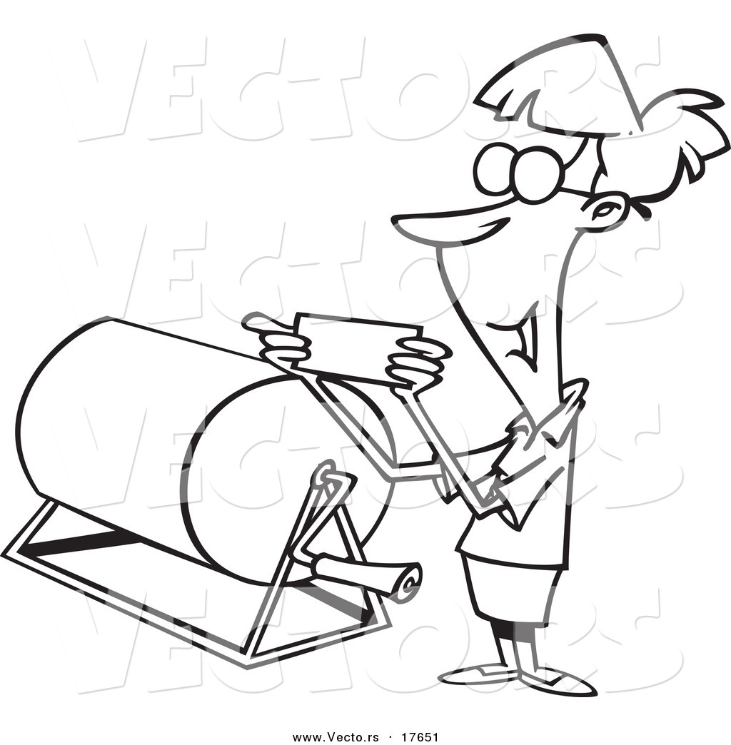 1024x1044 Vector Of A Cartoon Woman Reading A Raffle Ticket