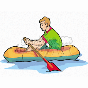 300x300 Royalty Free Boy In A Rubber Raft 163954 Vector Clip Art Image