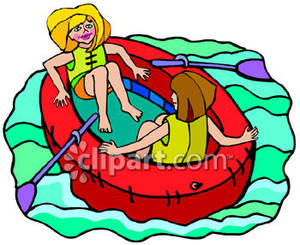300x245 Young Girls Riding In A Raft