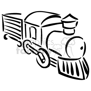 300x300 Royalty Free A Black And White Toy Train 159245 Vector Clip Art