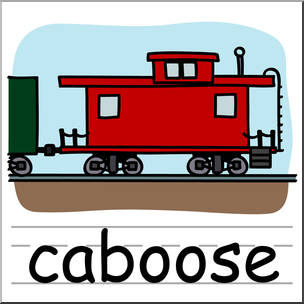 304x304 Clip Art Basic Words Caboose Color Labeled I Abcteach