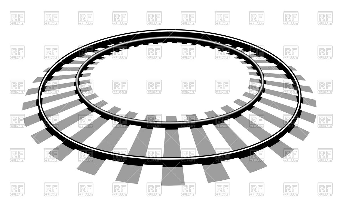 1200x715 Circle Train Tracks On White Background Royalty Free Vector Clip