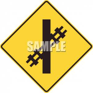 300x300 Right Skewed Railroad Crossing Sign