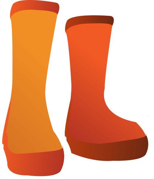 518x600 Vector Image Of Orange Rain Boots.