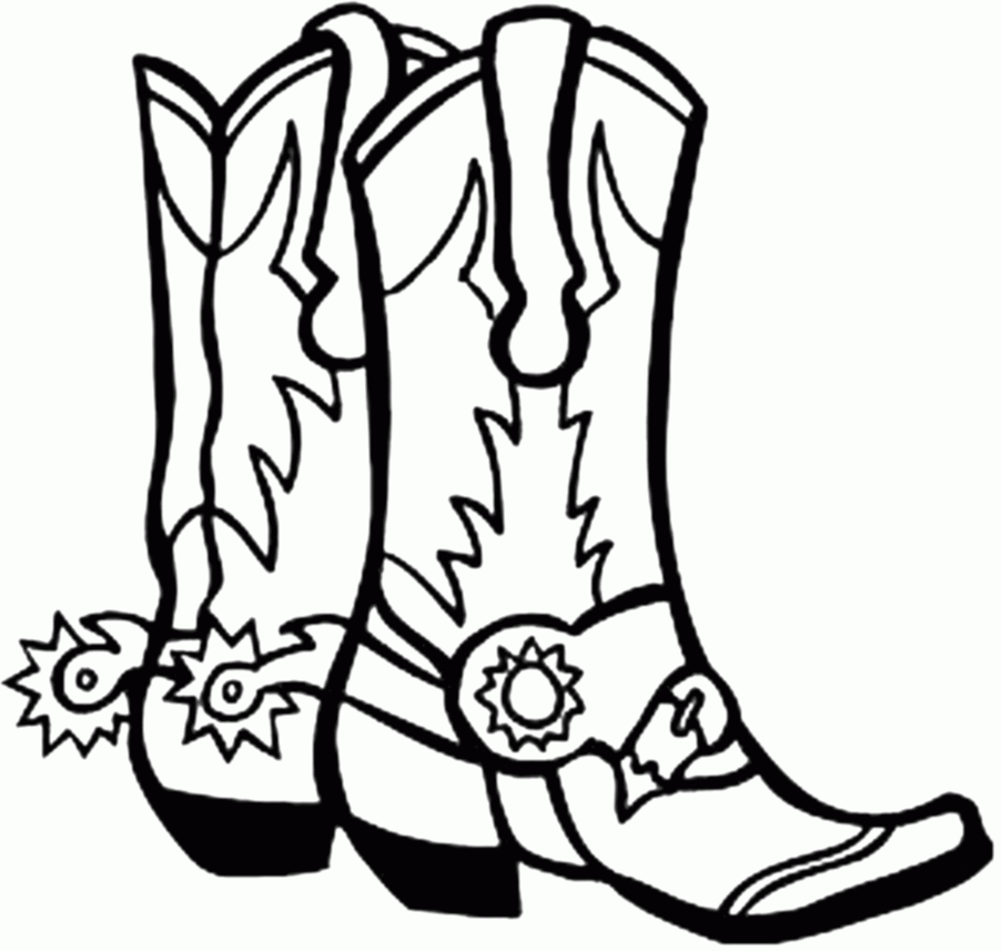 903x857 Cowboy Boots Coloring Page 507989