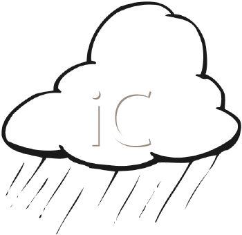 350x340 Picture Of A Rain Cloud In Black And White In A Vector Clip Art
