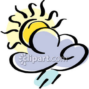 300x300 Sun Shining Behind A Rain Cloud Royalty Free Clipart Picture