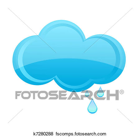 450x438 Clip Art Of Glass Rain Cloud Sign Blue Color K7280288