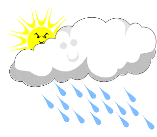320x278 Sun Behind Cloud With Rain Clipart