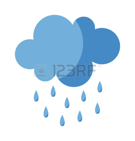 430x450 Vector Illustration Of Cool Single Weather Rain Cloud Icon. Rain