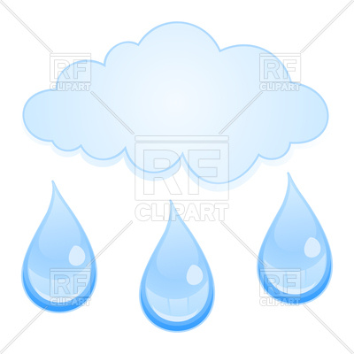 400x400 Rain Drops From Cloud Royalty Free Vector Clip Art Image