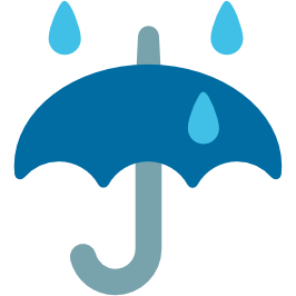 266x266 Emoji Android Umbrella With Rain Drops