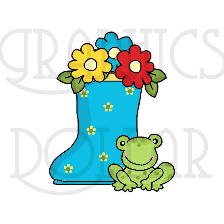 780x780 April Showers Flowers And Frogs Clip Art