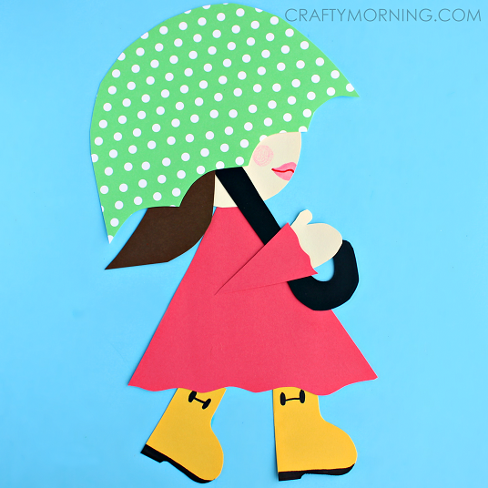 536x536 Girl In Rain Boots Spring Craft For Kids