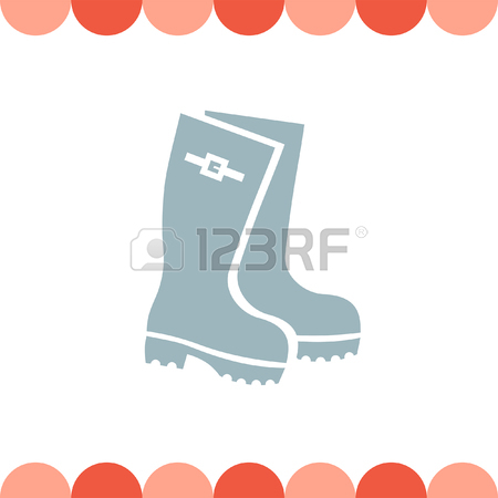 450x450 Rain Boots Vector Icon. Rubber Footwear Sign. Gumboots Symbol