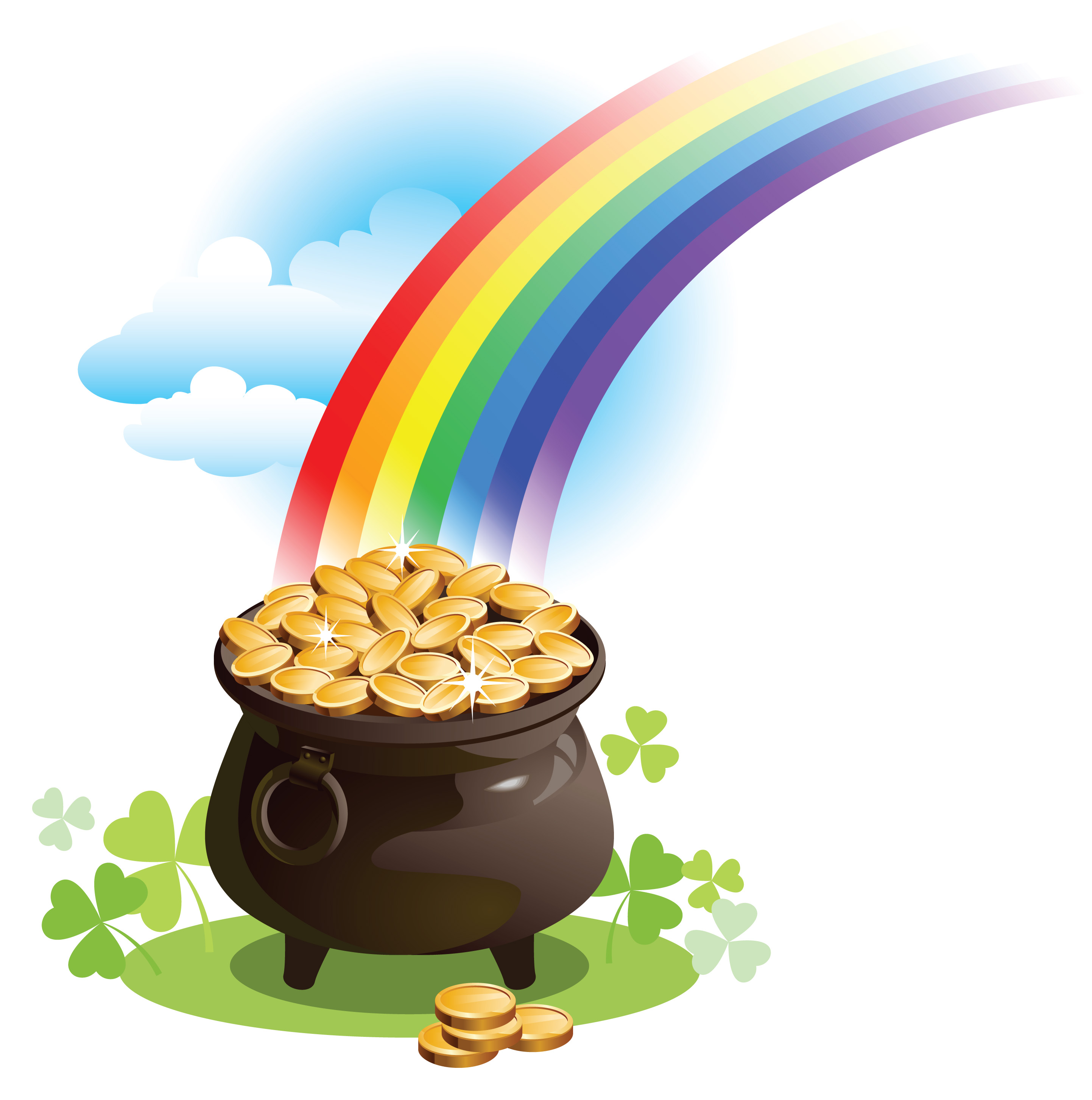 Rainbow And Pot Of Gold
