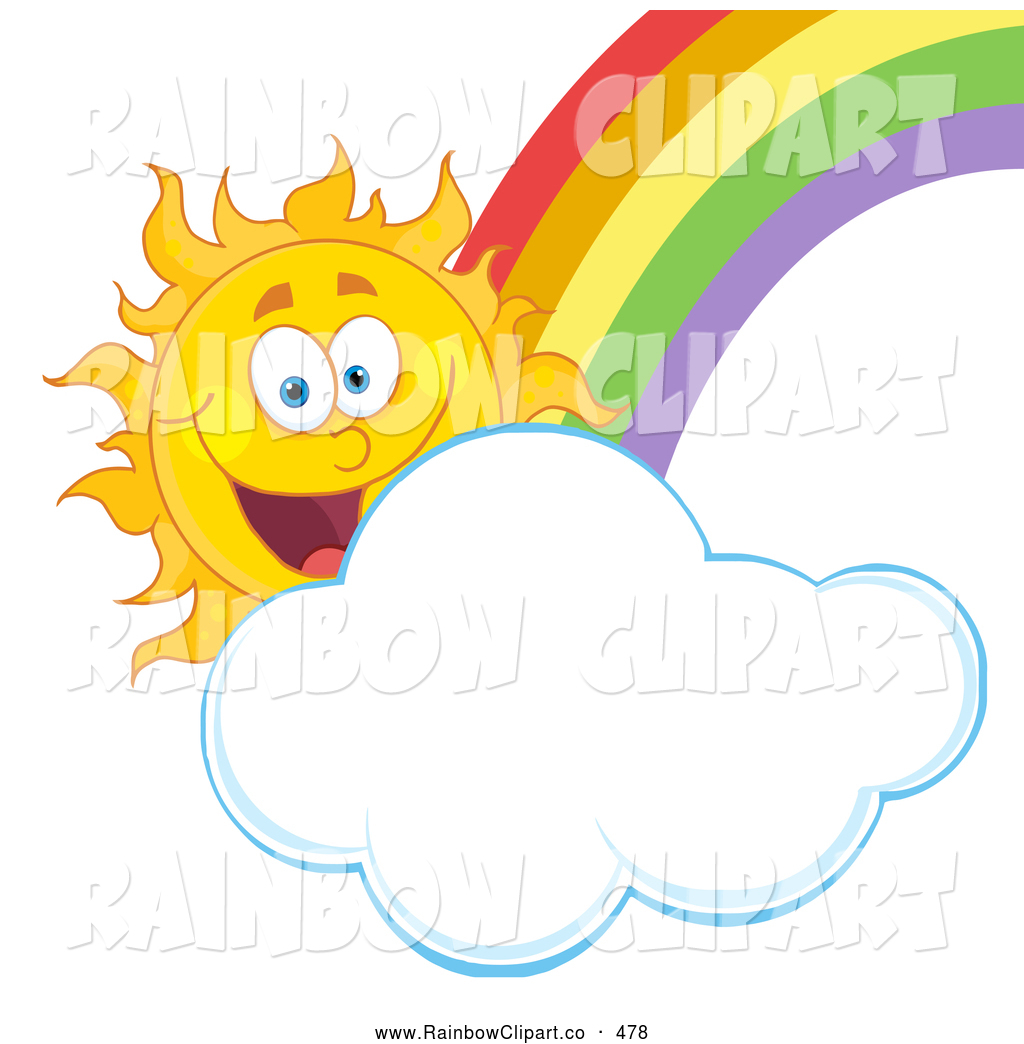 1024x1044 Vector Clip Art Of A Happy Sun With A Puffy Cloud And Rainbow By