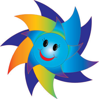 350x350 Clipart Picture Of A Happy Rainbow Sun