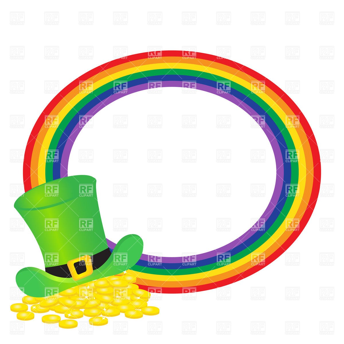 1200x1200 Hat Of Leprechauns Gold And Round Rainbow Royalty Free Vector Clip