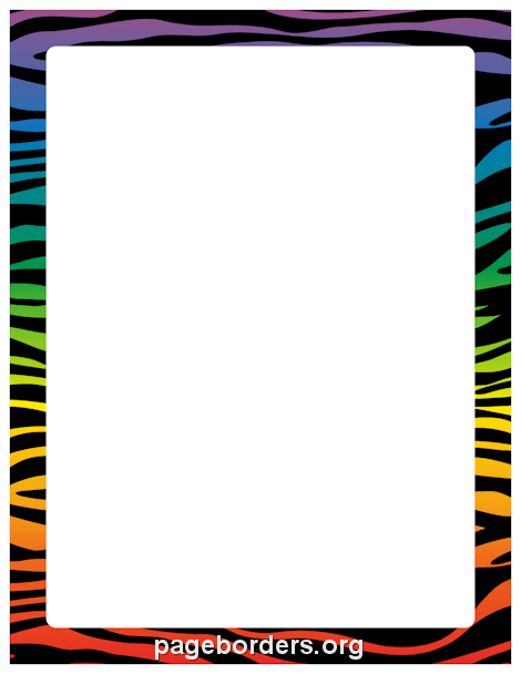 470x608 Rainbow Zebra Print Border Clip Art, Page Border, And Vector Graphics