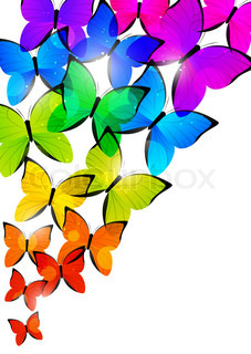 227x320 Rainbow Butterfly Clipart Border