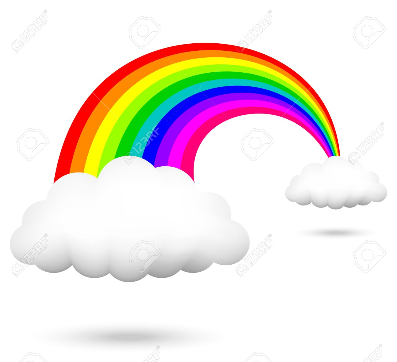 1300x1186 Vector Illustration Of Rainbow And Clouds Royalty Free Cliparts