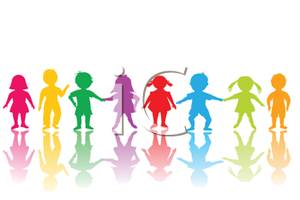 300x200 Art Image A Rainbow Children's Silhouettes