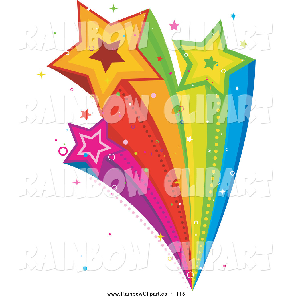 1024x1044 Vector Clip Art Of A Rainbow Shooting Star Burst With Glitters By