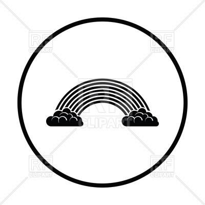 400x400 Black Rainbow And Clouds On White Background Royalty Free Vector