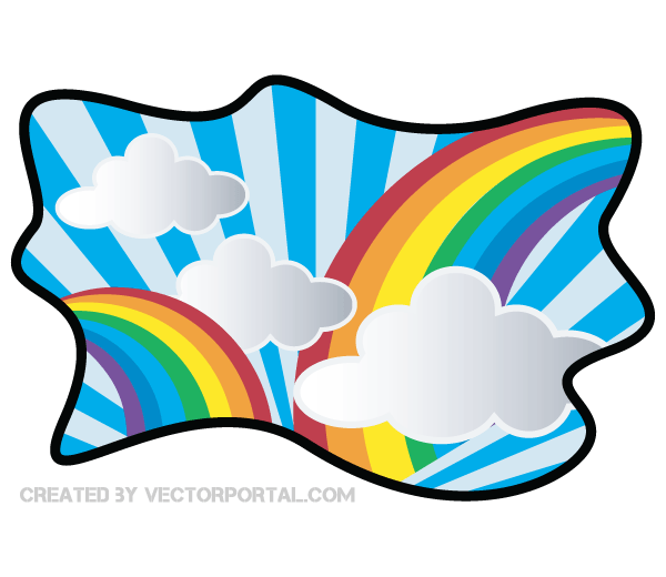 600x520 Rainbow With Cloud Clip Art Free Vectors Ui Download