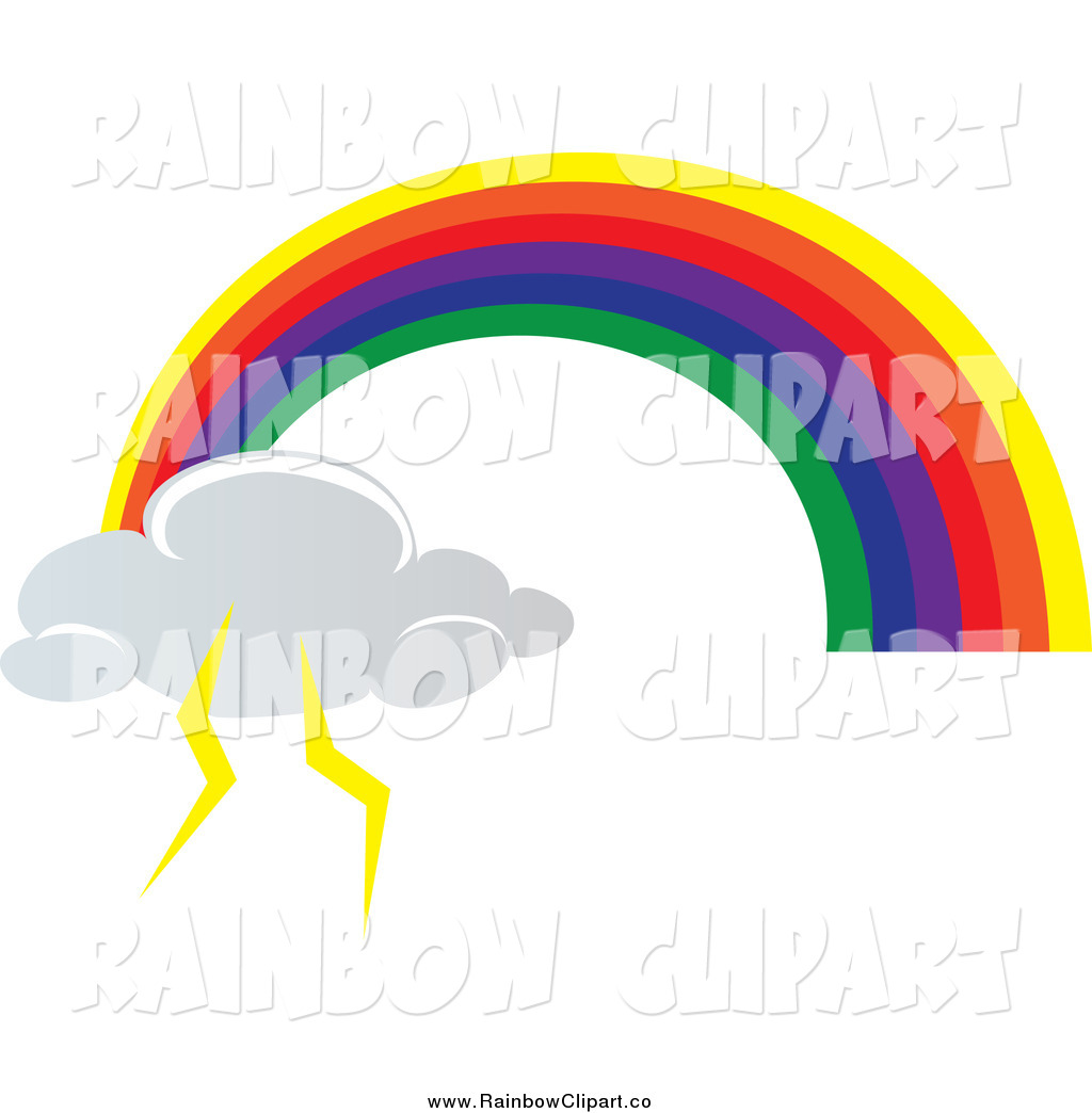 1024x1044 Vector Clip Art Of A Rainbow Arch Ending With A Lightning Cloud By