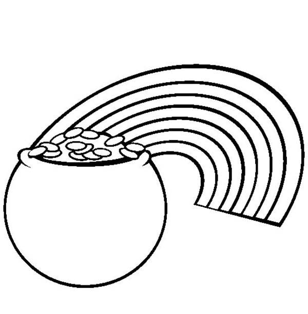 600x612 A Pot Of Gold And A Rainbow Coloring Page