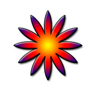 300x300 Clipart Picture Of A Star Shaped, Rainbow Flower