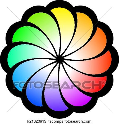 450x470 Clipart Of Rainbow Spiral Flower K21320913