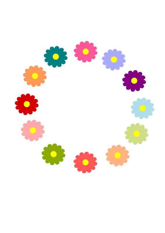 566x800 Free Clipart Rainbow Flower Wreath Cuteeverything
