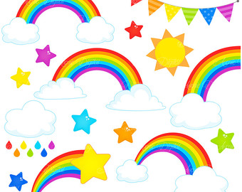 340x270 Rainbow Clipart Etsy