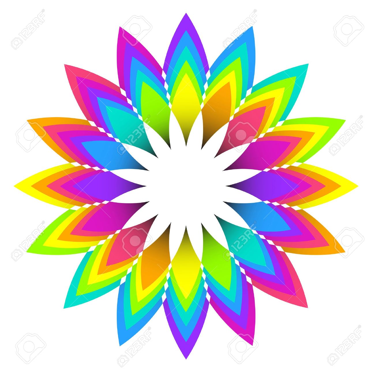 Rainbow Flower Clipart Free download on ClipArtMag