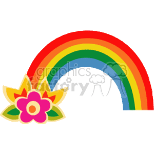300x300 Royalty Free Rainbow With A Flower