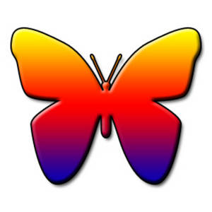 300x300 Clipart Picture Of A Rainbow Colored Butterfly
