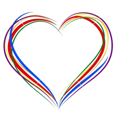 380x400 Heart Outline Lgbt Heart Symbol Sign Of Outline Rainbow Vector By