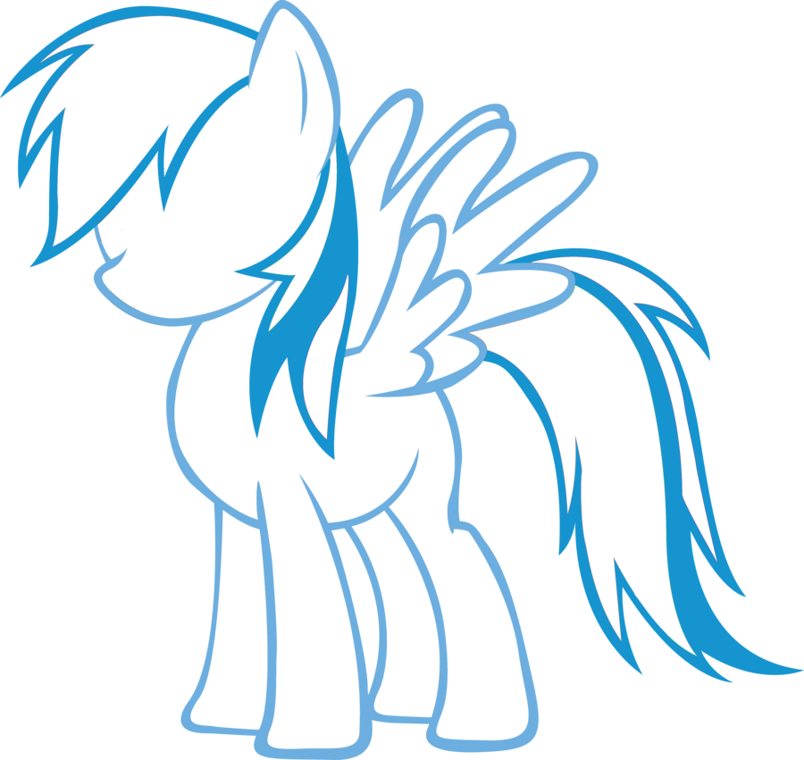 900x851 Rainbow Dash Outline Vector By Rdbrony16