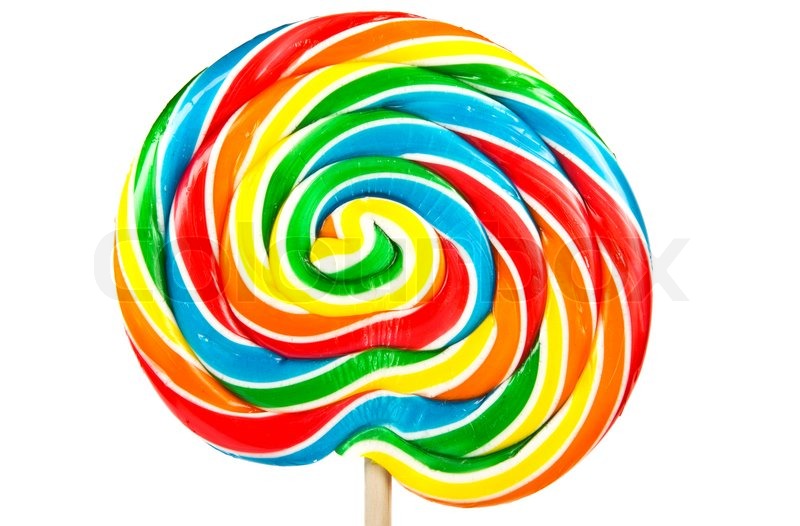 800x526 Big Colorful Lollipop Isolated On White Background Stock Photo