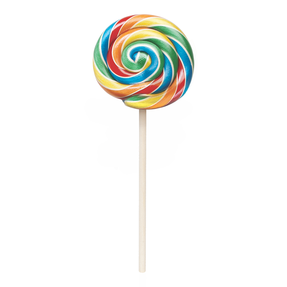 colorful rainbow swirl lollipop