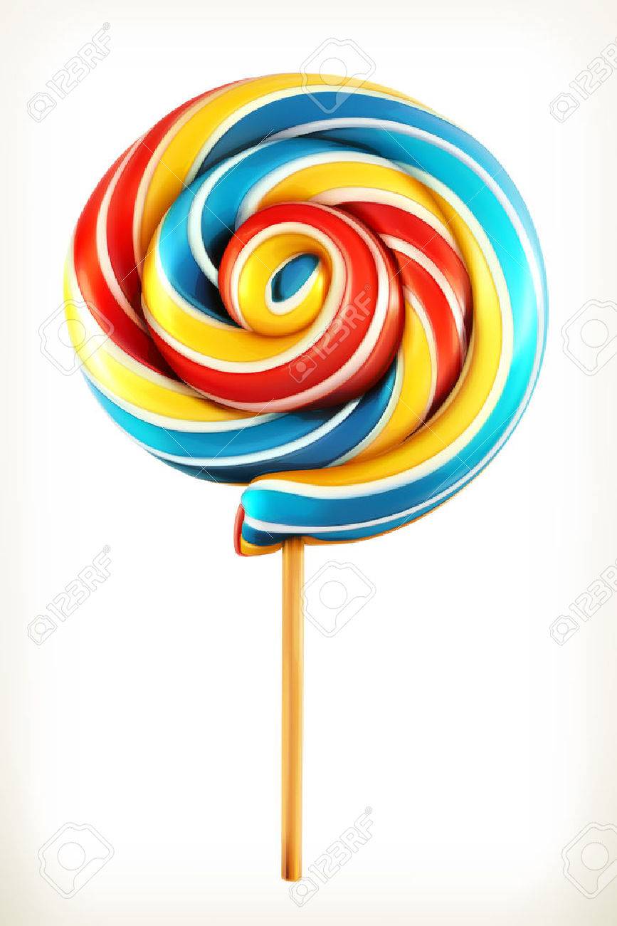 867x1300 Rainbow Swirl Lollipop, Vector Icon Royalty Free Cliparts, Vectors