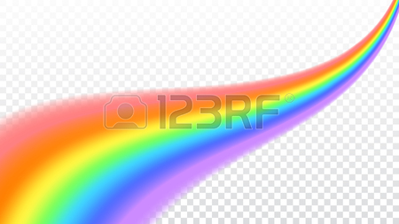 450x253 Rainbow Icon. Shape Wave Realistic Isolated On White Transparent