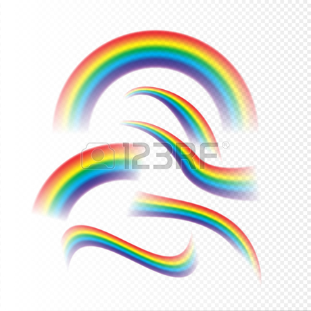 450x450 Rainbows Set Different Shape Realistic On Transparent Background