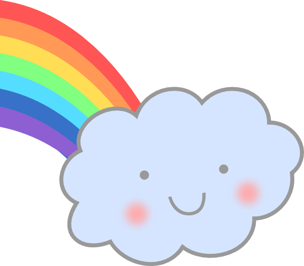 600x525 Cute Cloud With Rainbow Clip Art