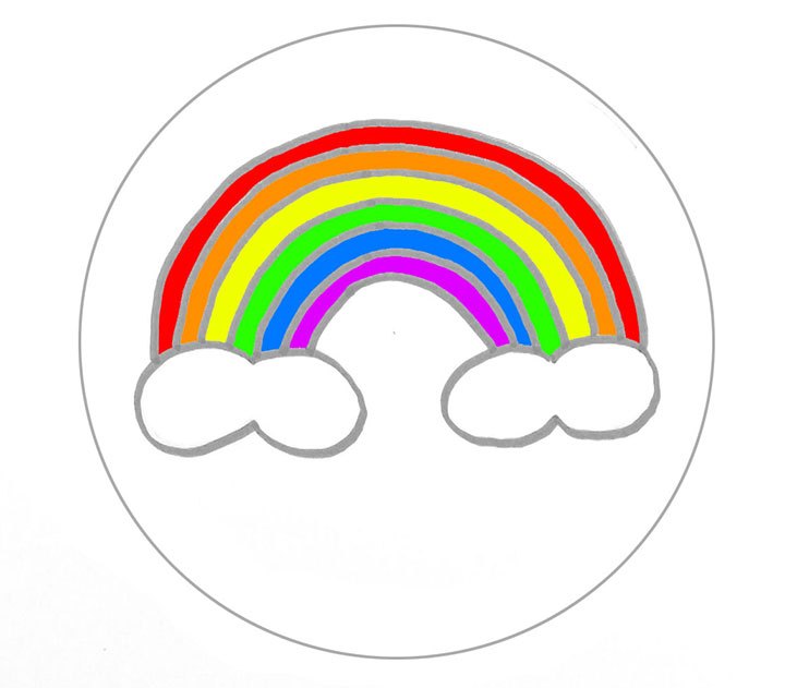 720x631 Rainbow With Clouds Cookies