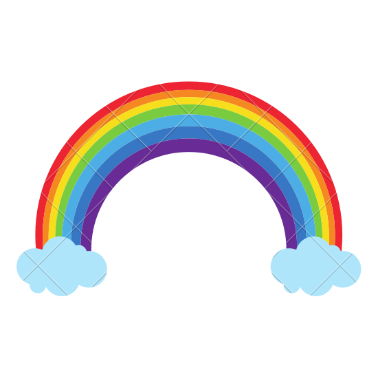 550x550 Rainbow With Clouds Vector
